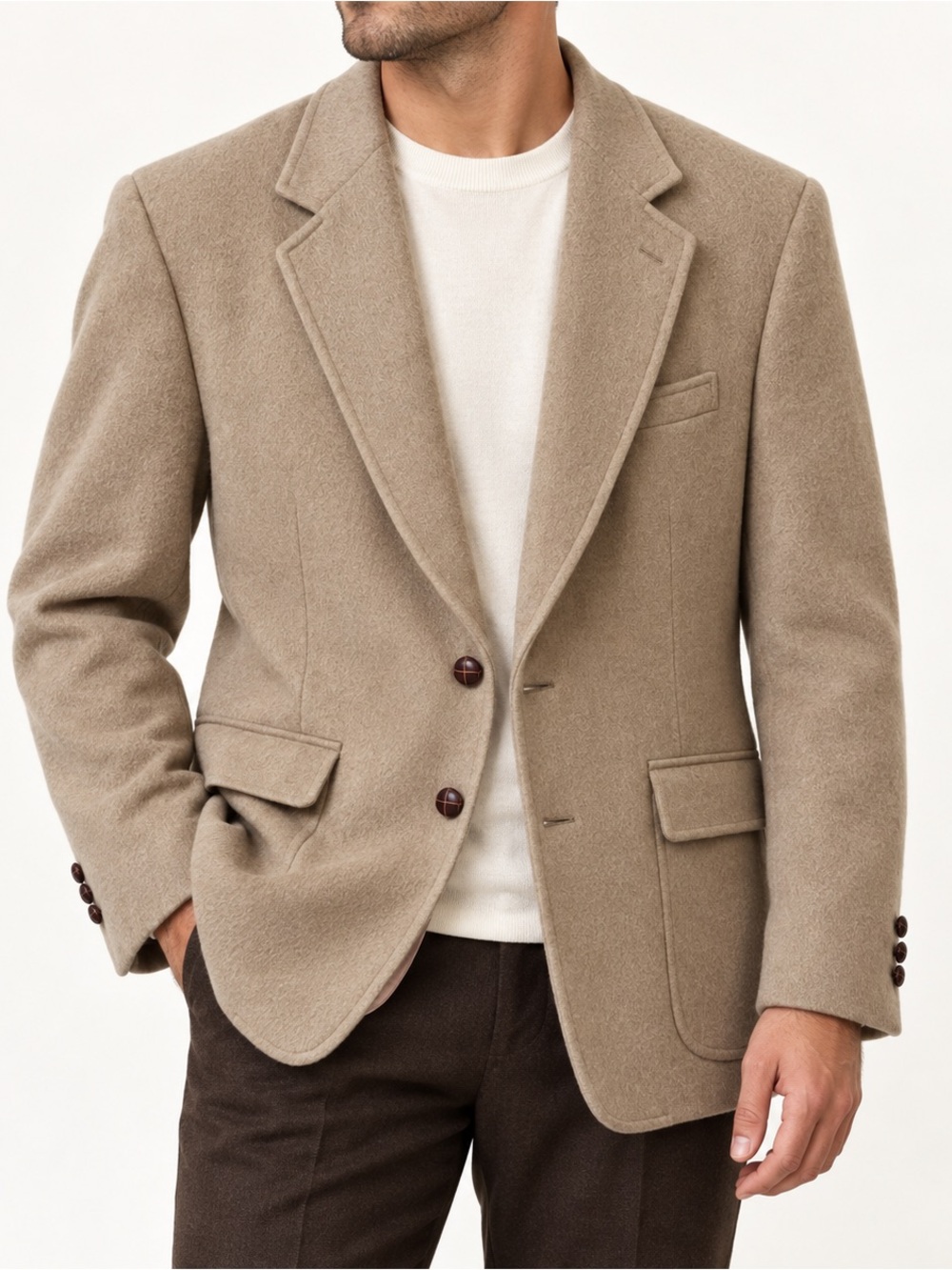 Kenneth Roberts Men’s Camel Blazer Posh Grandpa New Ivy Large